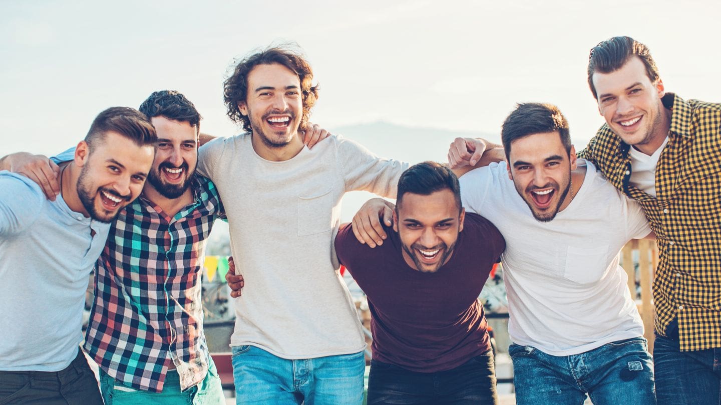 Cheerful Group Of Male Friends